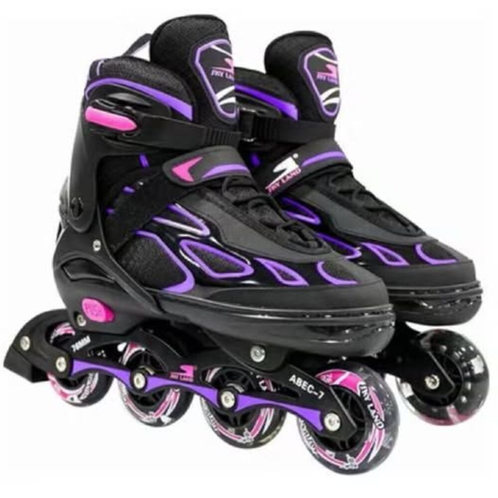 (E) ZPM Sports Roller inline skates ABEC-7 siz(US1-4 Medium)Inline disco wheels